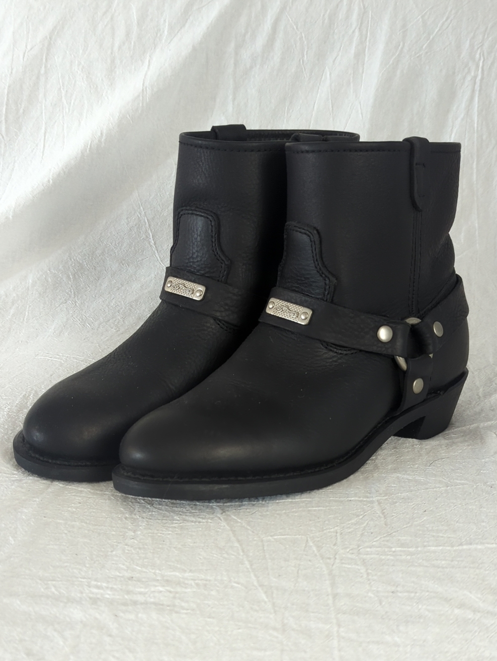 River Road Ranger Lo Cut Harness Boots Black Leather Women Size 9 1000735